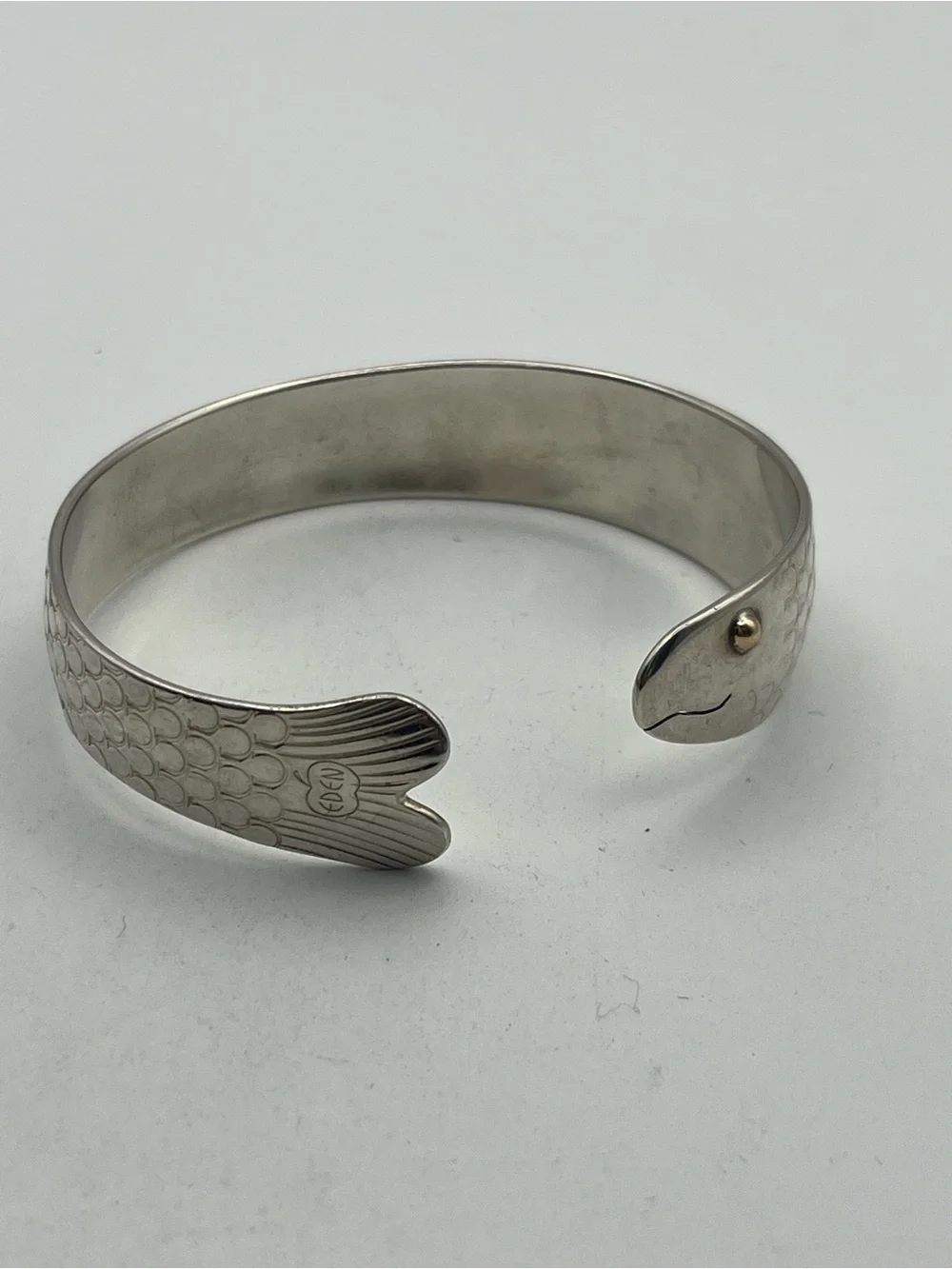 Eden Hand Arts herring cuff bracelet 14k & sterling silver Large Cape Cod - Picture 15 of 16